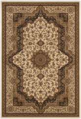 7’ x 9’ Cream and Black Decorative Area Rug